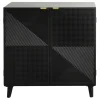 2 Door Black Wooden & Metal Cabinet Good Quality