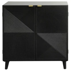 2 Door Black Wooden & Metal Cabinet Good Quality