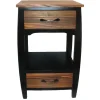 2 Drawer 1 Shelf Wood Side Table Fashion