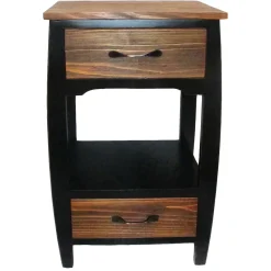 2 Drawer 1 Shelf Wood Side Table Fashion