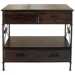 3 Drawer Wood Side Table Bargain Sale