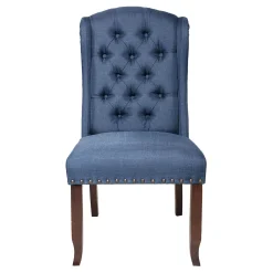Aahmad Blue Tufted Wing Dining Chair Featured