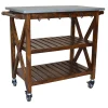 Antwerp Wood Bar Cart With Metal Top And Towel Hooks Exquisite Gifts