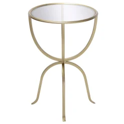 Astoria Round Accent Table, Gold Promotion