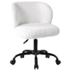 Aubrey White Sherpa Office Chair Featured