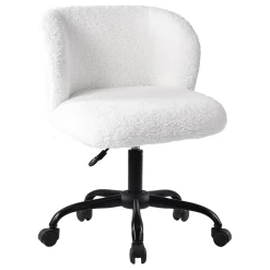 Aubrey White Sherpa Office Chair Featured
