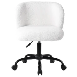 Aubrey White Sherpa Office Chair Featured