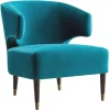 Aura Green Velvet Wrap Around Arm Chair With Brass Capped Legs Fashion