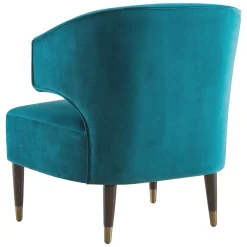 Aura Green Velvet Wrap Around Arm Chair With Brass Capped Legs Fashion