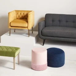 Bendell Yellow Velvet Tufted Accent Club Chair With Gold Legs Opening Sales