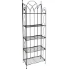 Black 5 Tier Gothic Baker Rack With Metal Wire Shelves Promotion