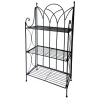Black 3 Tier Gothic Baker Rack With Metal Wire Shelves Clearance