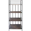 Black 4 Tier Metal Baker Rack With Folding Wood Top Shelves Gift Selection