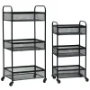 Black 3 Tier Metal Rolling Cart, 29 Good Quality