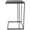 Black Metal C-Table With Dark Wooden Top Promotion