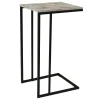 Black Metal C-Table With Rustic Wooden Top Promotion