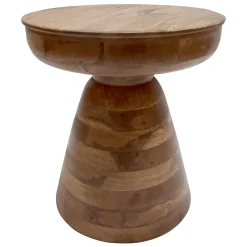 Brown Wooden Pedestal Accent Table, 16 18 Featured