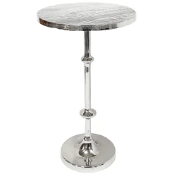 Calvin Silver Metal Accent Table, 22 Online Discount