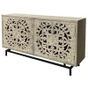 Carved 4 Door Wood Sideboard Discount