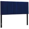 Chandler Channeled Navy Velvet Queen Headboard Featured