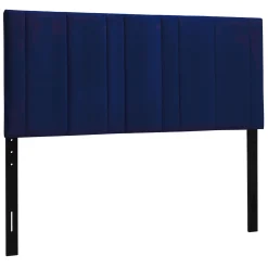 Chandler Channeled Navy Velvet Queen Headboard Featured
