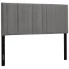 Chandler Grey Velvet Channeled Queen Headboard Fashion