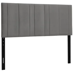 Chandler Grey Velvet Channeled Queen Headboard Fashion