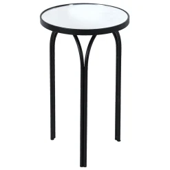 Colton Mirrored-Top Accent Table, Black Promotion