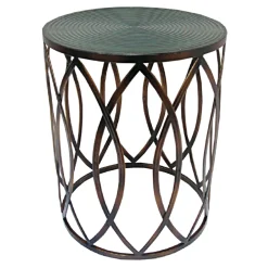 Copper Round Metal Side Table, Medium Cheaper