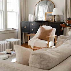 Cottage Thin Striped Ottoman Promotion