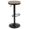 Dakota Adjustable Modern Industrial Black Barstool, 29 Promotion