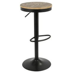 Dakota Adjustable Modern Industrial Black Barstool, 29 Promotion