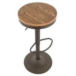Dakota Adjustable Modern Industrial Antique Brown Barstool, 29 Fashion