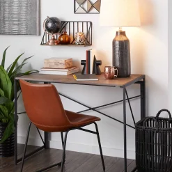 Dakota Black & Brown Industrial Modern Office Desk Bargain Sale