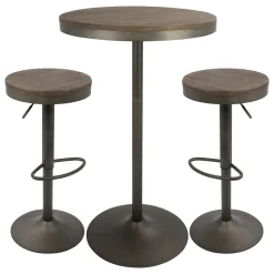 Dakota 3-Piece Antique Bronze Dining Table Set Online Discount
