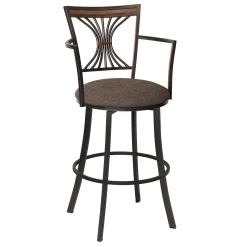 Devon Oversized Brown Barstool With Arms, 30 Discount Online