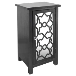 1-Door Mirrored Silver Cabinet Exquisite Gifts