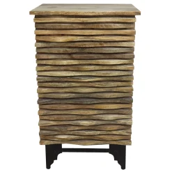 1-Door Wave Wood Cabinet Fashion