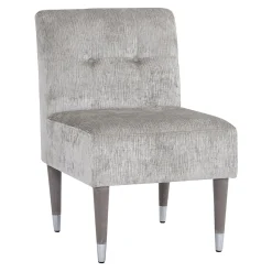Dove Accent Chair With Silver Capped Wood Legs Promotion