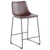 Drake Modern Faux Leather Industrial Barstool, Espresso Low Price