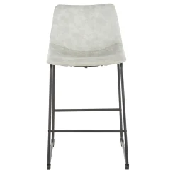 Drake Modern Faux Leather Industrial Barstool, Light Grey Fashion