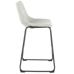 Drake Modern Faux Leather Industrial Barstool, Light Grey Fashion