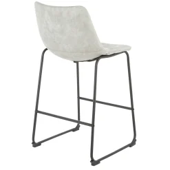 Drake Modern Faux Leather Industrial Barstool, Light Grey Fashion