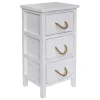 3-Drawer Distressed White Cabinet Outlet
