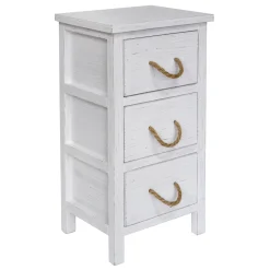 3-Drawer Distressed White Cabinet Outlet
