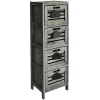 4-Drawer Grey Wooden Cabinet, Large Opening Sales
