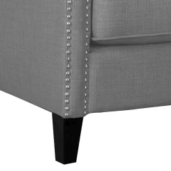 Erica Grey Accent Chair With Nailhead Trim Flash Sale