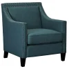 Erica Teal Accent Chair With Nailhead Trim Low Price