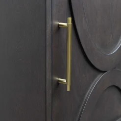 Ezra Dark Brown Cabinet With Gold Handle Promotion