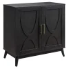 Ezra 2-Door Dark Brown Cabinet With Gold Handle Opening Sales